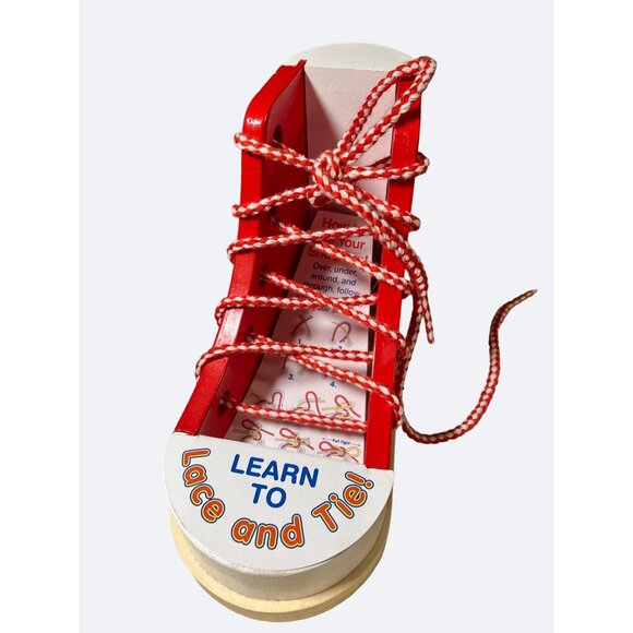 Melissa & Doug Learn to Lace and Ties Wood Shoe - Picture 1 of 11